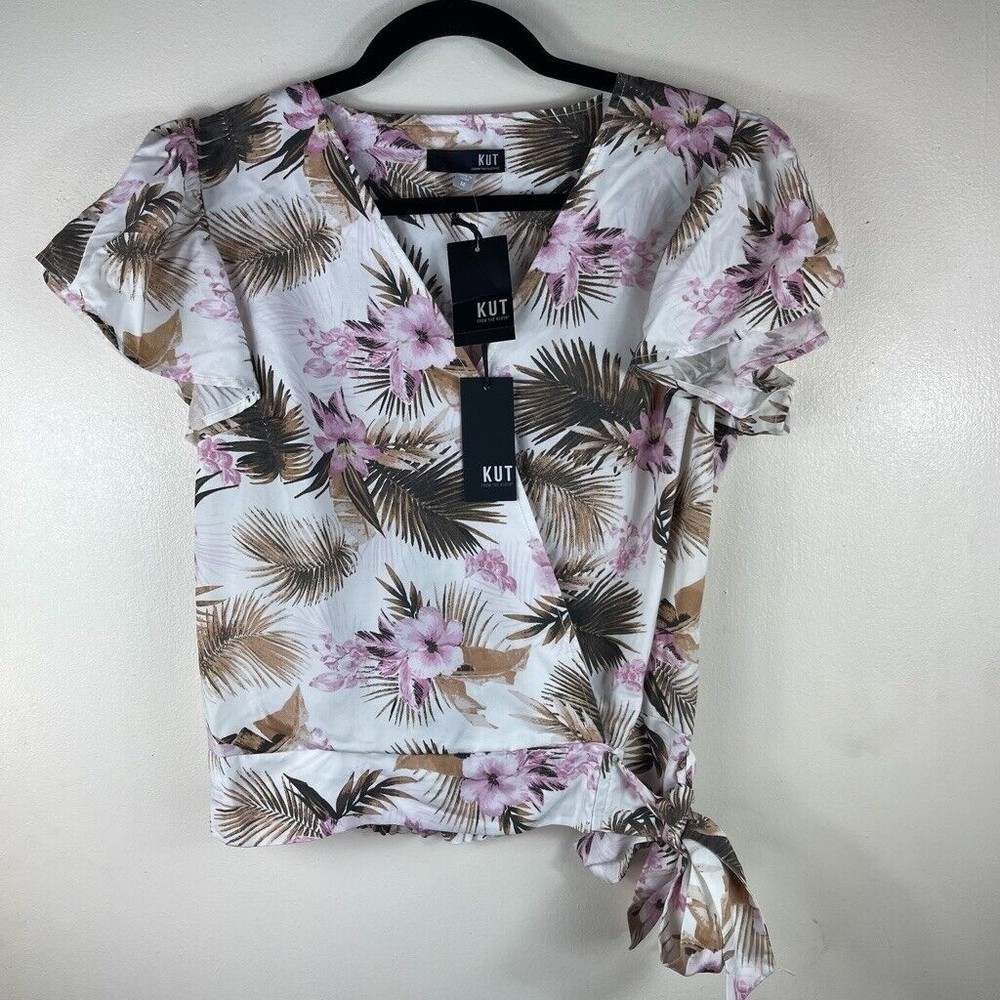 KUT Kut From The Kloth Tropical‎ Floral Wrap Blouse